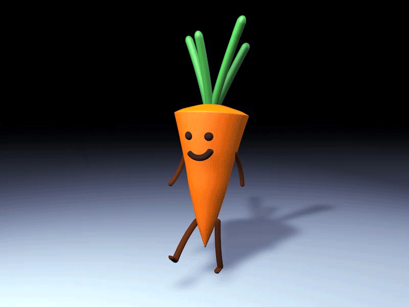 Carrot Walk 3d animation c4d character character design design google smooth uiux walk walk cycle