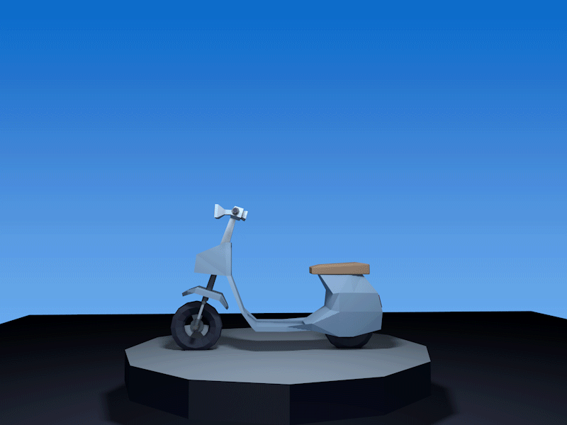 Low Poly Scooter 3d awesome c4d cool illustration low poly lowpoly motor motorbike scooter turntable uiux