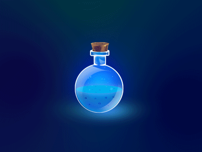 Mana Potion animation game game design illustration mana potion mobile potion rpg ui uiux