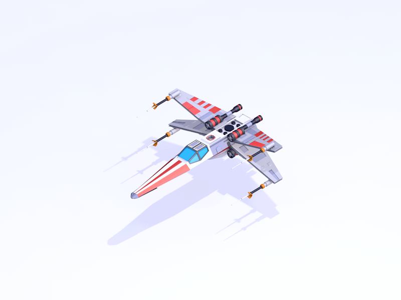Low poly: X wing 404 awesome c4d isometric low poly star wars starwars uiux xwing