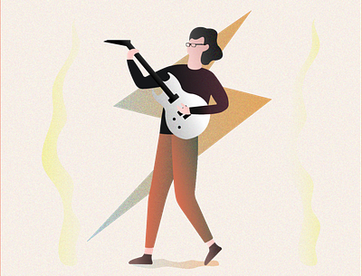 My Guitarist Friend animation design funny guitar guitarist hamza illustration texture vector