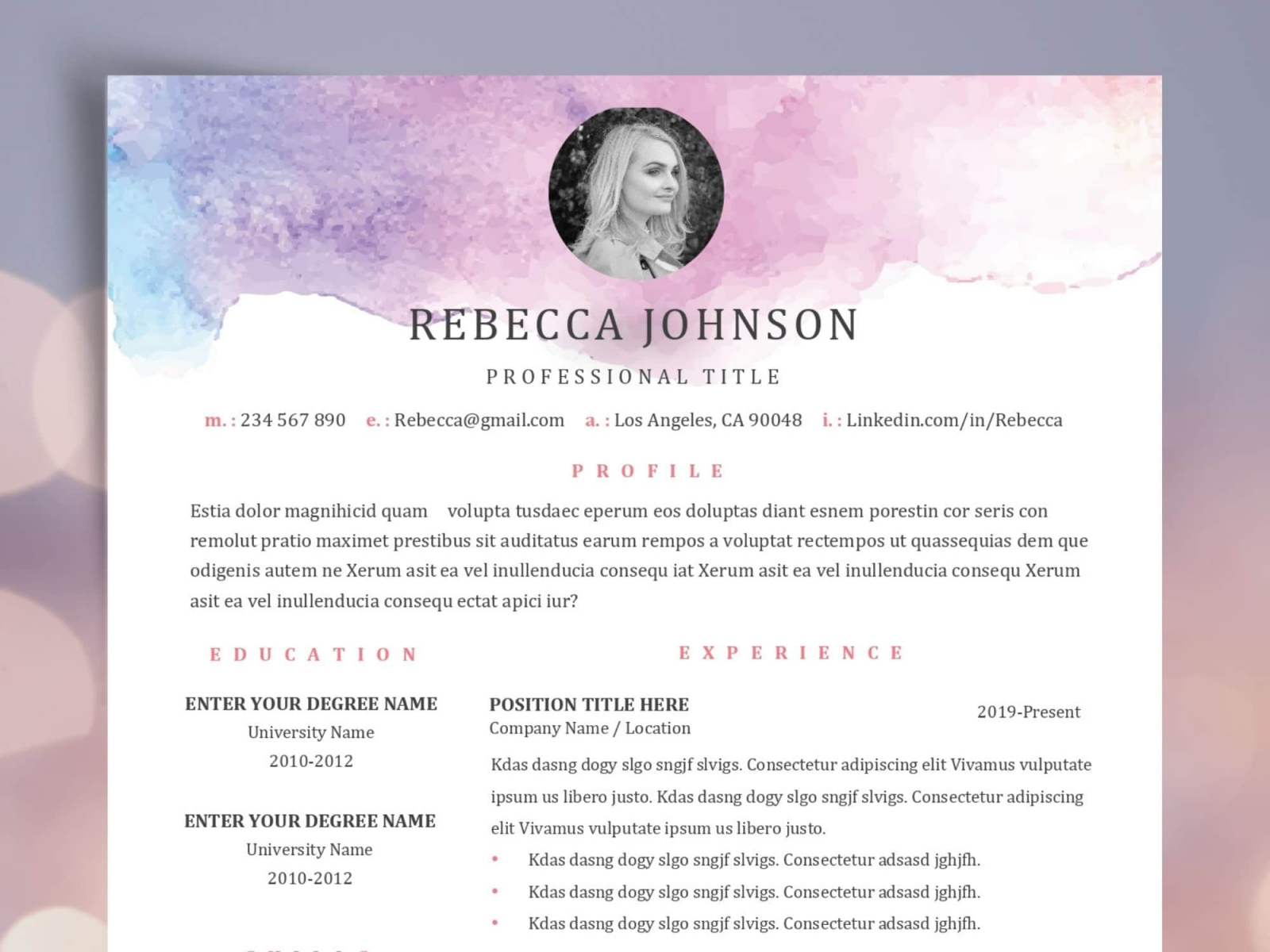 Artist Resume Template Word And Cover Letter By Smartdesignstudio On Dribbble