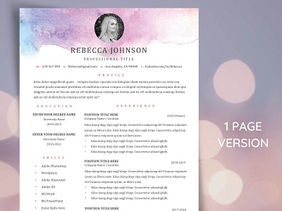 Artist Resume Template Word and Cover Letter by SmartDesignStudio on ...