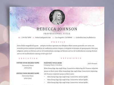Artist Resume Template Word and Cover Letter resume tmeplate