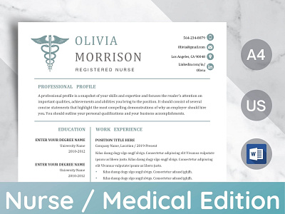 Nurse Resume Template Word and Cover Letter resume template