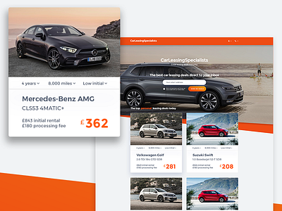 Vehicle Leasing - Web & UI Redesign Concept automotive leasing modern orange ui ui design web design