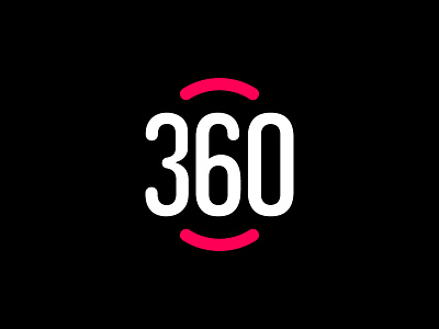 360 Logo 360 brand degree design icon logo number pink red