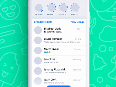 Whatsapp App Redesign app call chat green ios message modern redesign ui ux whatsapp