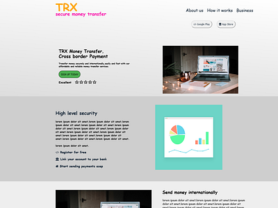 Trx Secure Money Transfer 3d ahmedrahat animation branding css design desing developer development front end design graphic design html illustration laravel logo motion graphics php ui website design wordpress