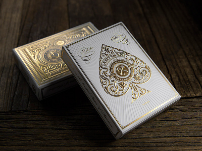 White Artisan Playing Cards cards deck of cards elegant gold foil playing playing cards simon frouws theory11 white