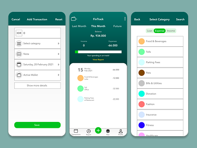 Personal Track and Trace Financial App design figma financial app indonesia mobile ui ux