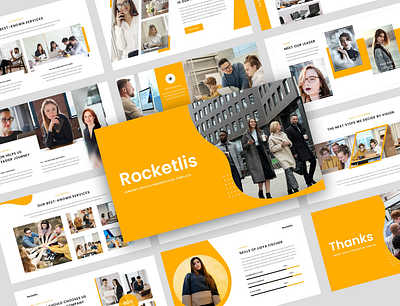 Rocketlis – Company Profile PowerPoint Template agency business clean company corporate creative deck modern photography portfolio presentation professional slides studio