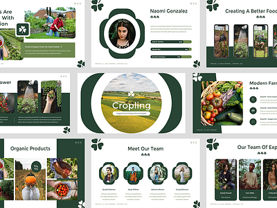 Cropling - Organic Farm & Agriculture PowerPoint Template agricultural agriculture business countryside crop cultivated cultivation equipment farm farmer farming farmland