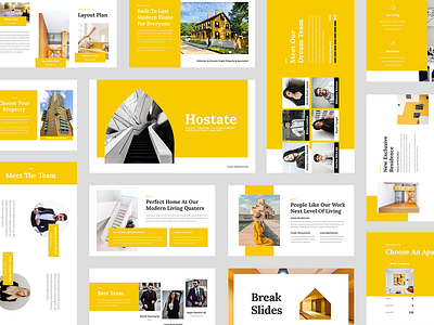 Hostate - Single Property & Apartment Google Slides Template apartment apartment booking architecture building construction corporate business development hotel interior investment listing lounge