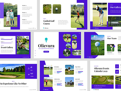 Olievura - Golf Club & Sport PowerPoint Template ball championship competition course fairway golf golf club golf course golf presentation golf sport golfer golfing
