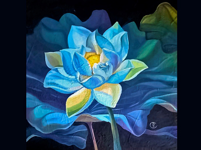 Fleur de lune fleur de lune illustration lotus oil painting живопись