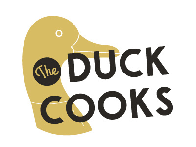 The Duck Cooks logo branding duck gold logo
