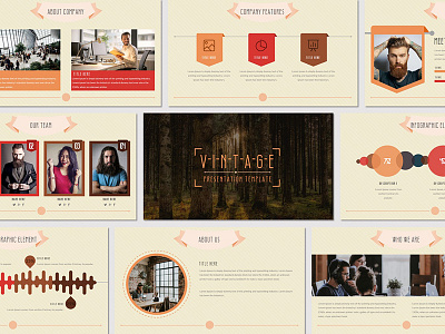 VINTAGE - Presentation Template agency chart creative diagram gallery infographic keynote portofolio powerpoint professional unique vintage