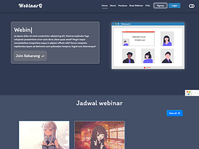 Tampilan dark webinarq