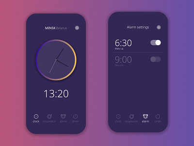 Daily UI #007 alarm dailyui design minimalism ui web