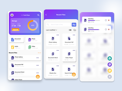 Cloud File Management app app branding clean app cloude app design file manager filemanager graphic design mobile app mobiledesign storage storage app ui ui mobile uidesign uiux