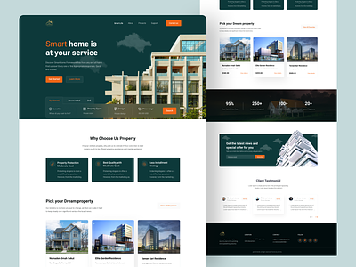 Real Estate Landing Page apartement architecture building home home page house interface landing page product design properties property real estate agency real estate website realestate residence ui ux web design website design