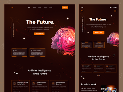 AI Technology Landing Page ai artificial intelligence artificial intelligence website augmented reality cpdesign crypto cryptocurrency deep learning landing page machine learning mechanics nft popular shot robotics technology ui design web design