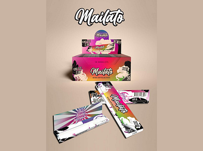 Roiling Paper Design with Mo-Cup design graphic design illustration label design packaging design rolling paper