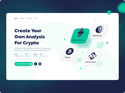 Crypto Wallet bitcoin blue crypto cryptocurrency ethereum exchange figma forex green hero light ui design wallet website