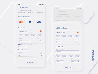 Daily UI #002 - Credit Card Checkout 002 app checkout page clean ui credit card daily 100 challenge figma interface ios minimalism neumorphism ui uidesign uiux