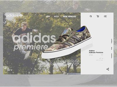 Adidas skateboarding landing page adobexd landingpage uidaily uidesign uiinspiration uiux uxdesign webdesign websitedesign