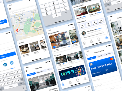 Prowork IOS Presentation app design co working space ios app design ui deisgn