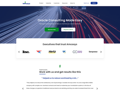 amcosys - oracle consulting company website consulting design oracle web