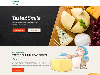 Taste and smile: cheese selling company cheese design web webdesign