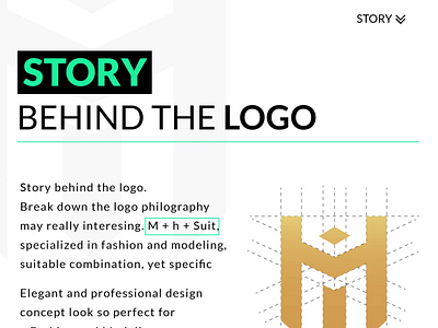 Letter M + H + Suit&tie branding design fashion letters logo minimal personal