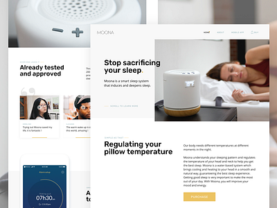 Moona landing page concept desktop landing page sleep startup ui web