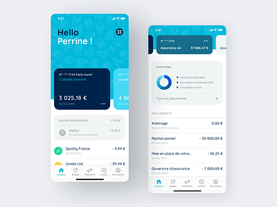 Hello Bank - Banking application app bank app banking banking app blue cards ios product product design sketch ui