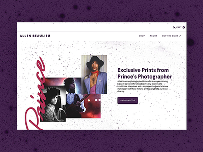 Prince Prints Website photographer portfolio photography portfolio portfolio site prince prints shop ui ux web webflow website