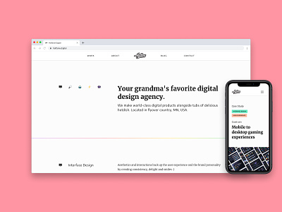 OUR NEW WEBSITE LAUNCH ✨🥳 branding clean design desktop emoji halftone homepage mobile new rainbow refresh white webpage