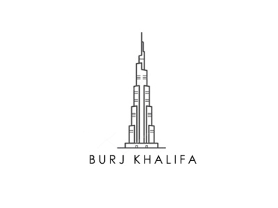 Burj Khalifa Logo branding design flat flatdesign illustration logo logo design minimal minimalist typography