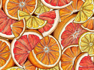 Citrus Pattern beverage botanical branding flowers illustration nature orange package design packaging pattern surface design