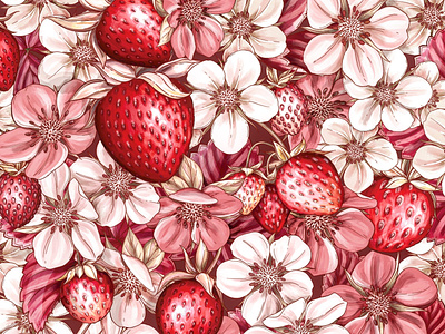 Strawberry Pattern Illustration