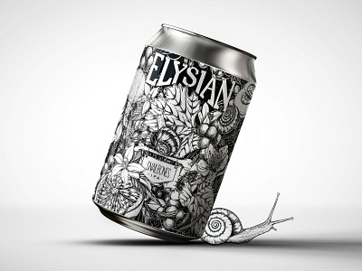 Snailbones IPA, Artist Remix beer botanical design flowers label art label design packaging pattern surface design