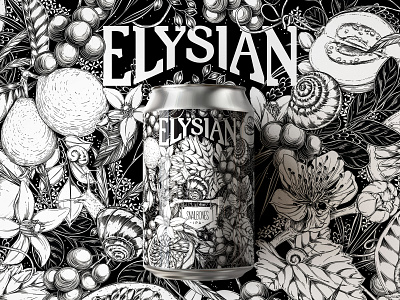 Elysian XXV Snailbones IPA by Maggie Enterrios beer beverage botanical design floral illustration label label art packaging pattern surface design