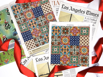 Los Angeles Times Holiday Edition by Maggie Enterrios botanical california floral illustration packaging pattern surface design tiles typography
