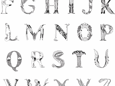 Monster Alphabet alphabet floral flowers illustration lettering logo monster scary teeth typography