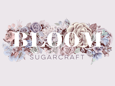 Bloom Sugarcraft Logo botanical digital illustration floral flowers graphic design illustration lettering logo pattern typography