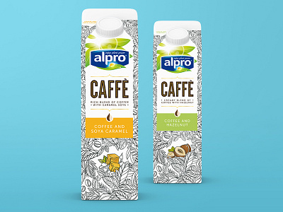 Alpro Packaging Illustration coffee illustration nature packaging pattern surface design vegan