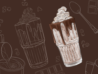 Mocha Frap Coffee Illustration