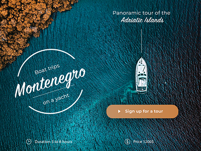 Banner for boat trips banner branding design figma landing page ui website